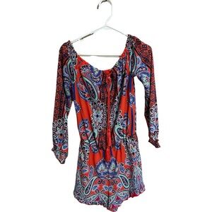 Colorful Paisley Print Romper by Venus